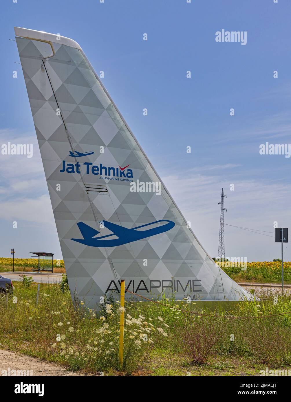 Belgrade, Serbia - June 29, 2022: Jat Tehnika by Aviaprime Group Serbian Aerospace Company at Nikola Tesla Airport Maintenace. Stock Photo