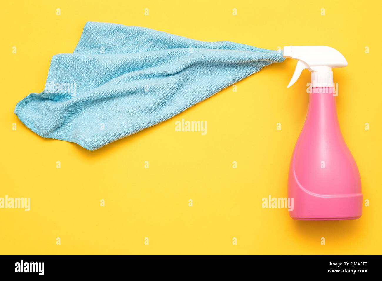 house cleaning conceptual atomizer spray cloth Stock Photo