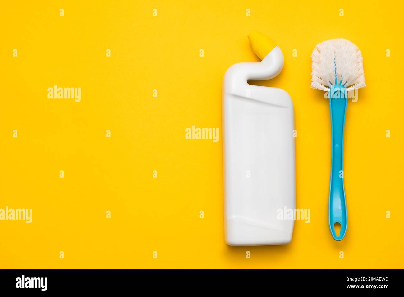 toilet cleaning supplies detergent brush copyspace Stock Photo Alamy