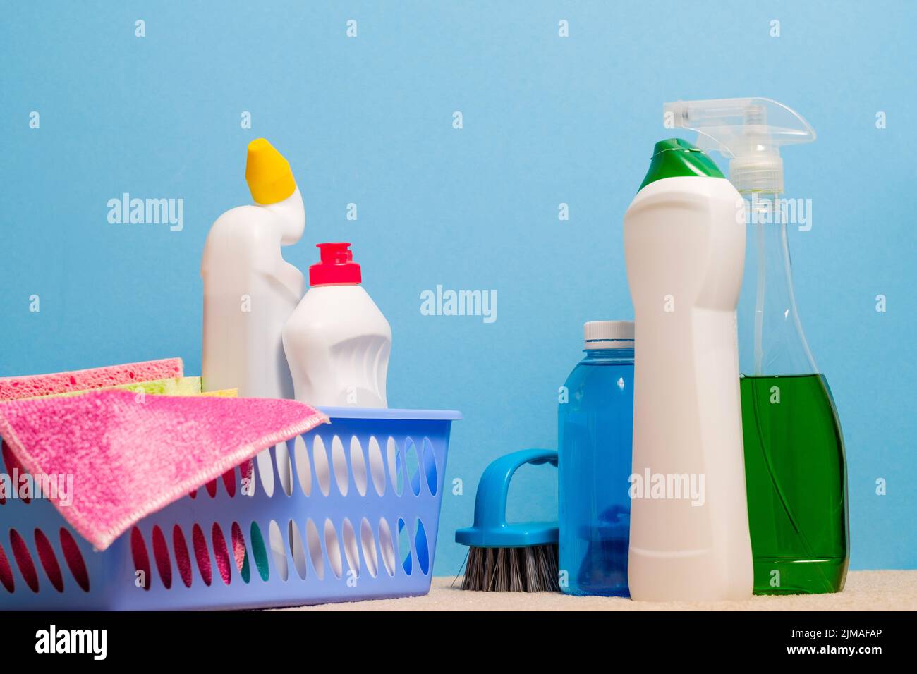 home disinfection cleaning products background Stock Photo Alamy