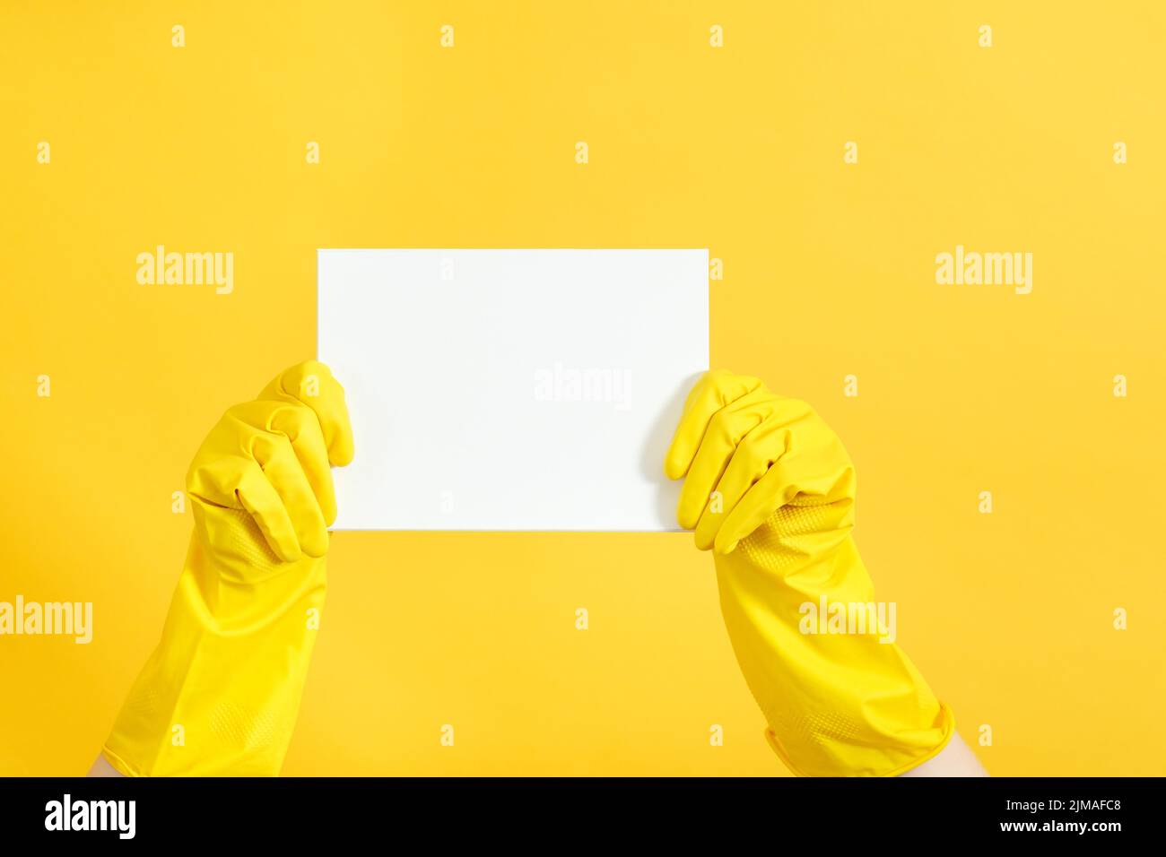 home cleaning do list gloves paper mockup Stock Photo