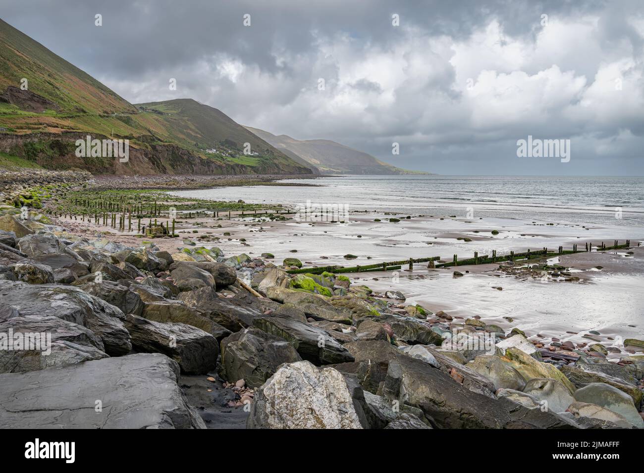 Rossbeigh - Rossbehy sand spit  Beach (looking south) on the Iveragh Peninsula in County Kerry, Ireland Stock Photo