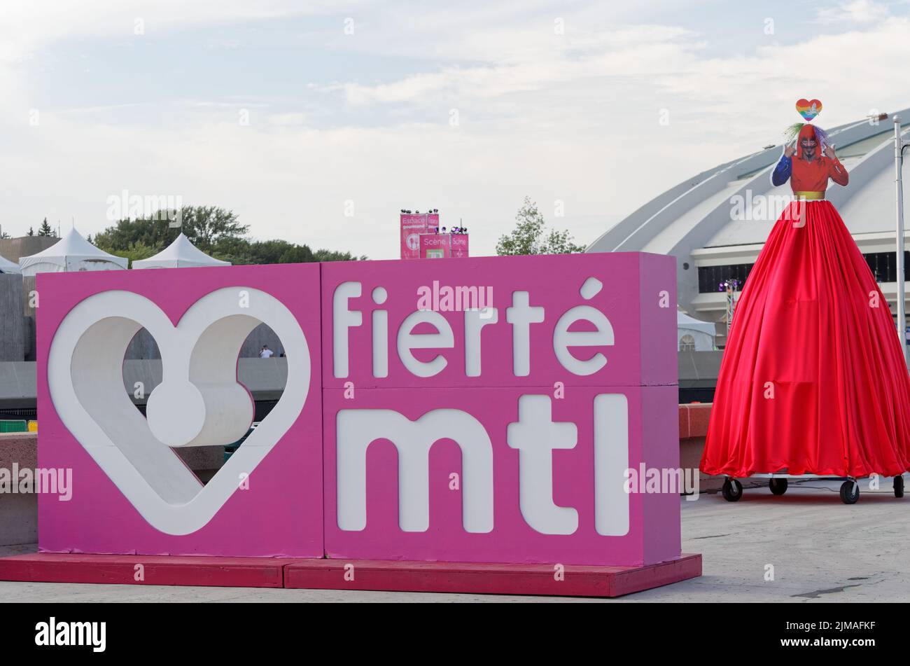 The 15th edition of the Montreal Pride Festival hold their activities at the Olympic Park Esplanade. Quebec,Canada Stock Photo
