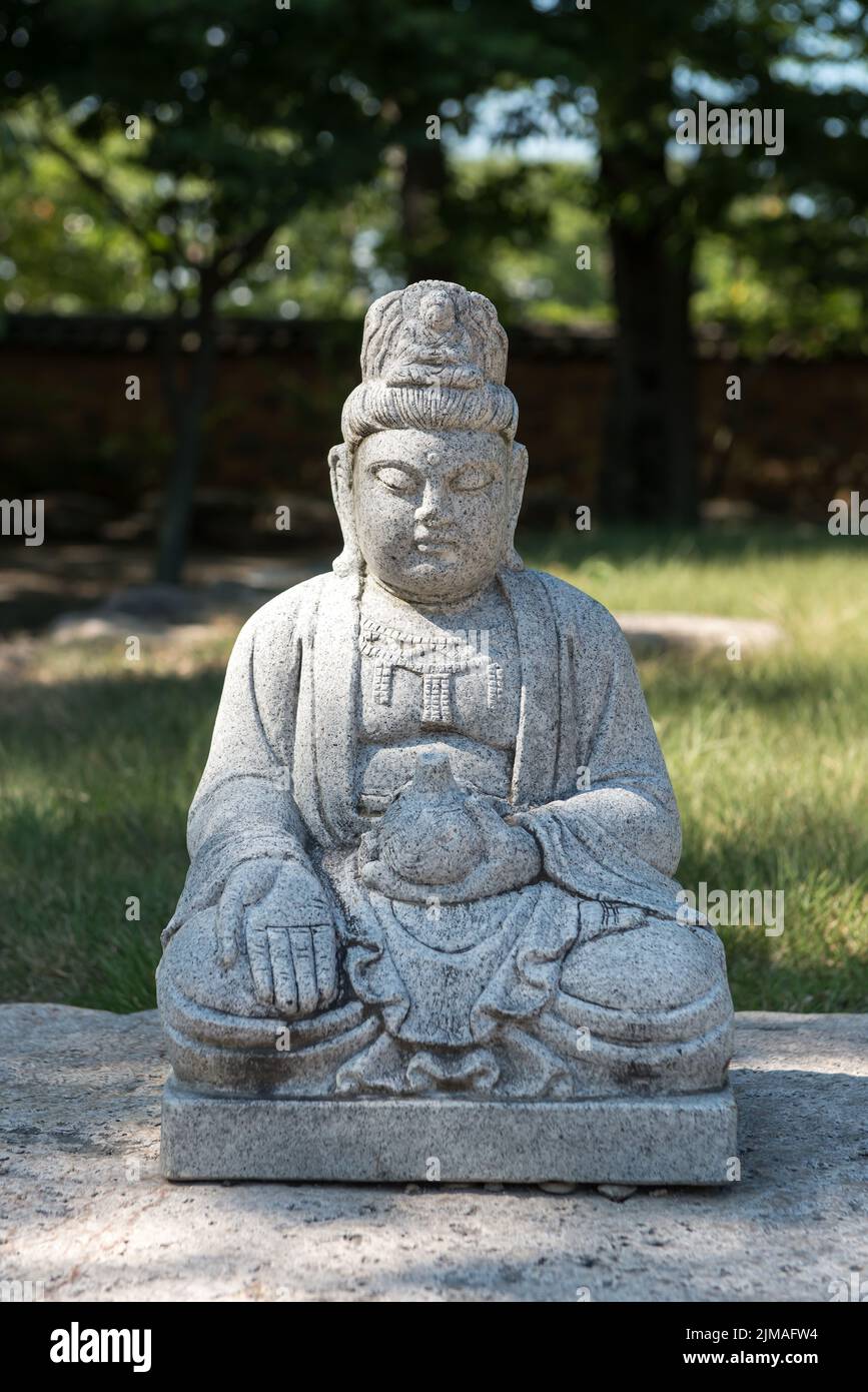 Statue of the Buddha in Bunhwangsa. Bunhwangsa is a temple built in the Silla Era. Stock Photo