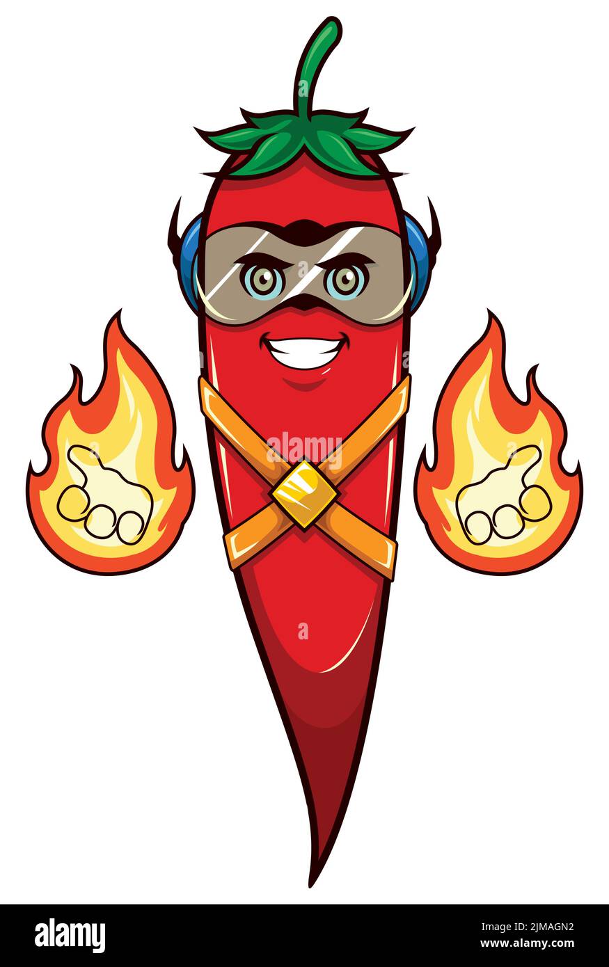 Chili Pepper Superhero Mascot Stock Vector