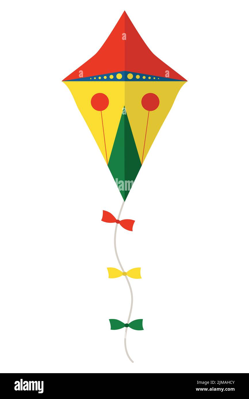 Kite Icon. Vector Illustration on white isolated background Stock Vector