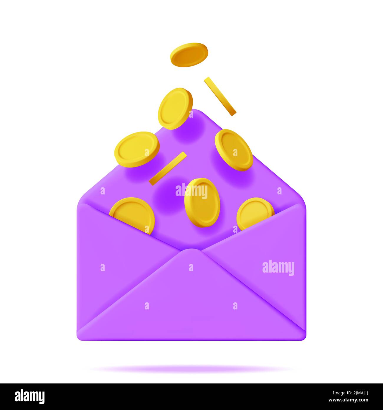 3D Opened Envelope with Gold Coin Inside Stock Vector Image & Art Alamy