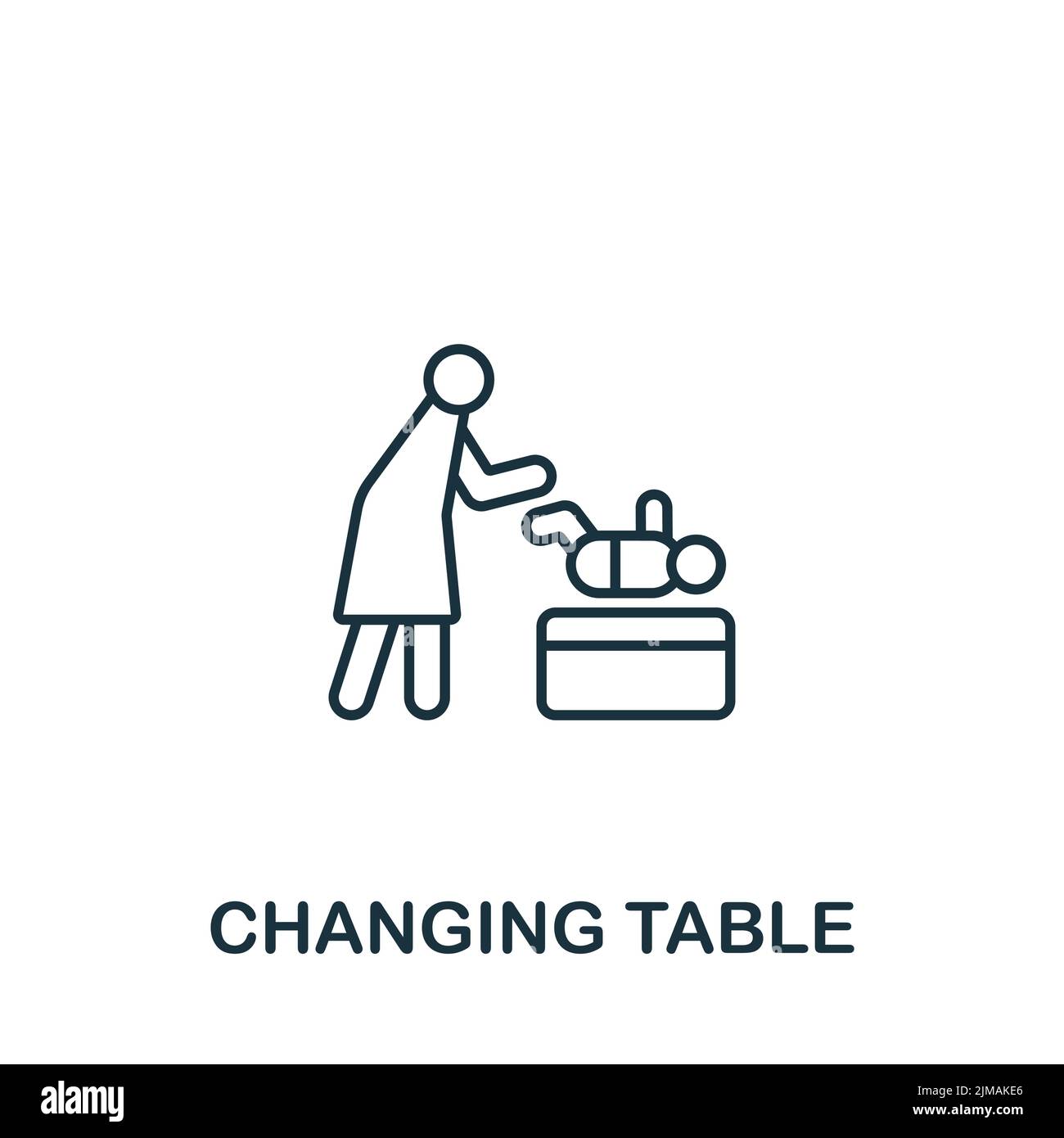 Changing Table icon. Monochrome simple Changing Table icon for templates, web design and infographics Stock Vector