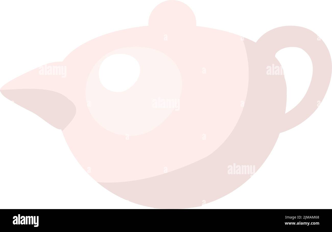 Elegant teapot semi flat color vector object Stock Vector