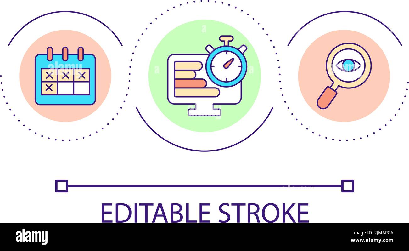 Business time management loop concept icon Stock Vector