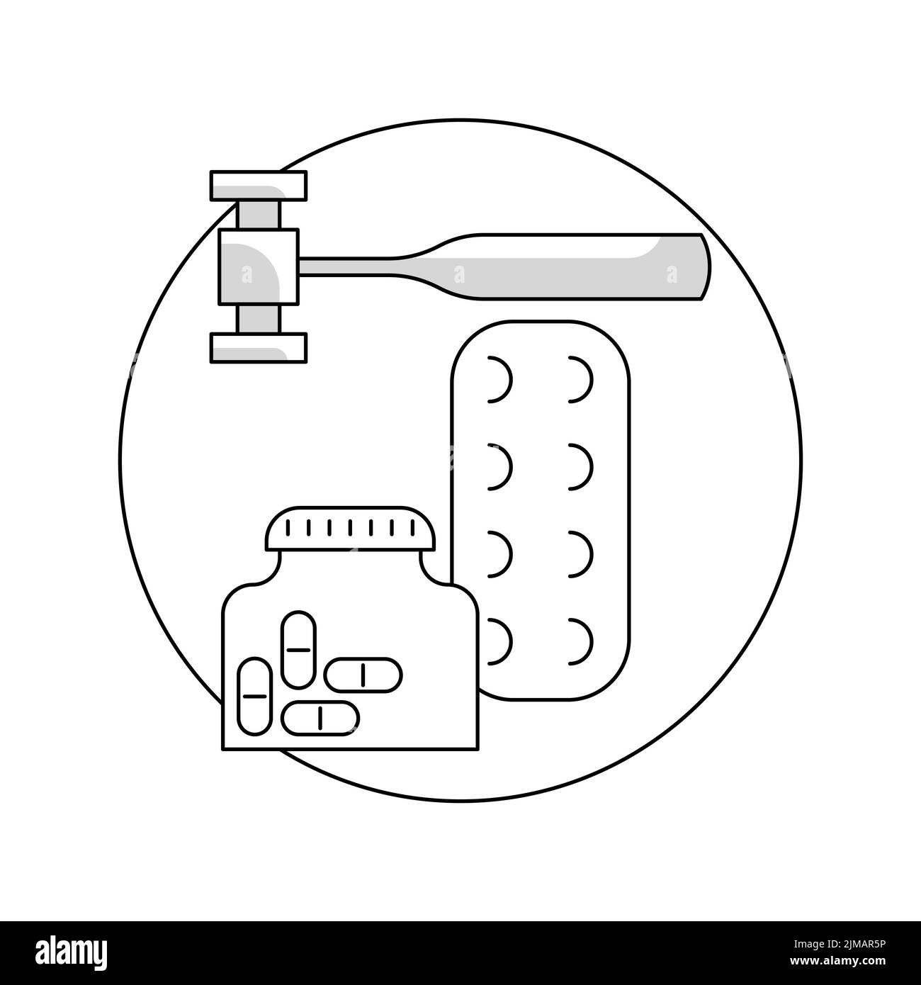 Round template pharmacy icon, medicament and pharmaceutical symbol