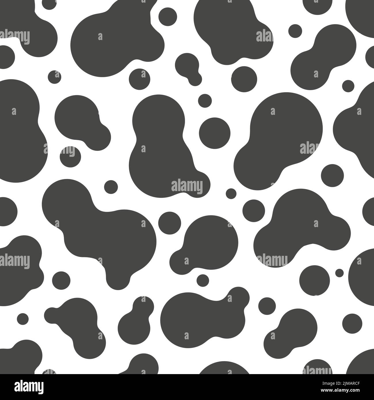 Cow print seamless pattern. Abstract background with irregular shapes,  animal skin texture for fabric, wallpaper. Vector illustration Stock Vector