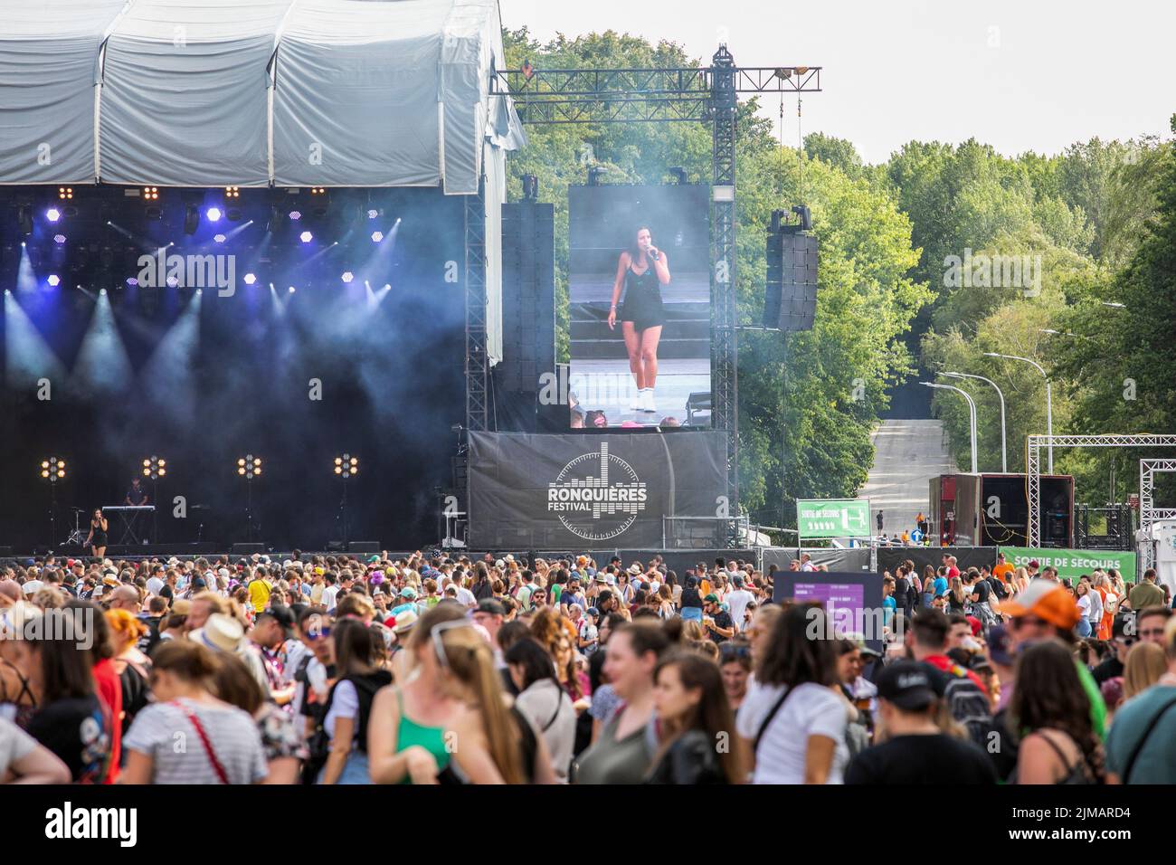 Hainaut, Belgium. 5th Aug 2022. Illustration picture shows the first day of the 'Ronquieres Festival' music festival in Ronquieres, Friday 05 August 2022. BELGA PHOTO ANTHONY MALAGOLI Credit: Belga News Agency/Alamy Live News Stock Photo