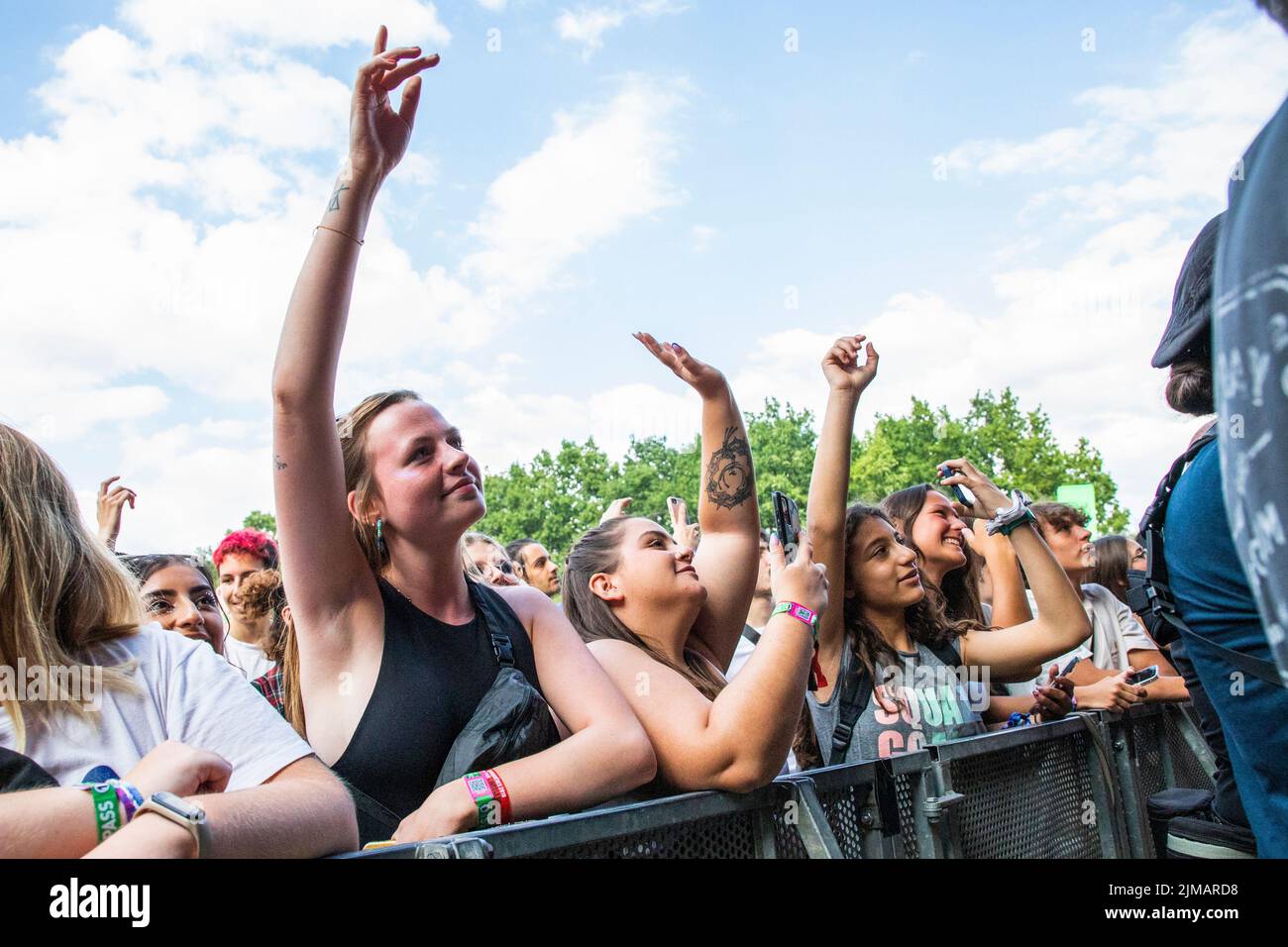 Hainaut, Belgium. 5th Aug 2022. Illustration picture shows the first day of the 'Ronquieres Festival' music festival in Ronquieres, Friday 05 August 2022. BELGA PHOTO ANTHONY MALAGOLI Credit: Belga News Agency/Alamy Live News Stock Photo