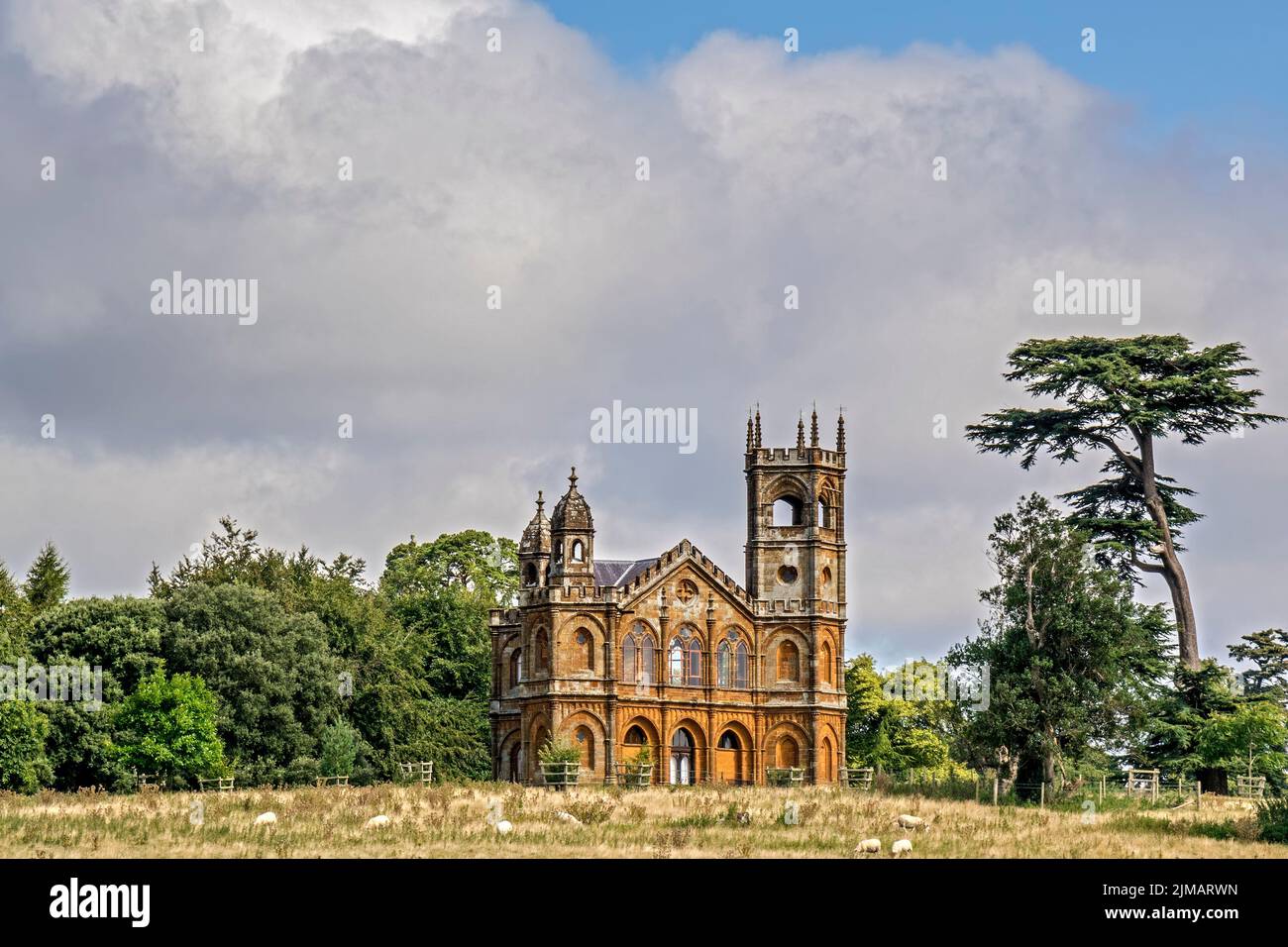 The Gothic Temple On The Hill Stowe Gardens Buckinghamshire UK Stock Photo