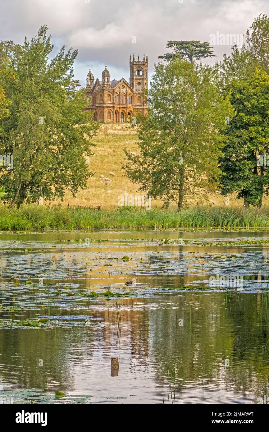 The Gothic Temple On The Hill Stowe Gardens Buckinghamshire UK Stock Photo
