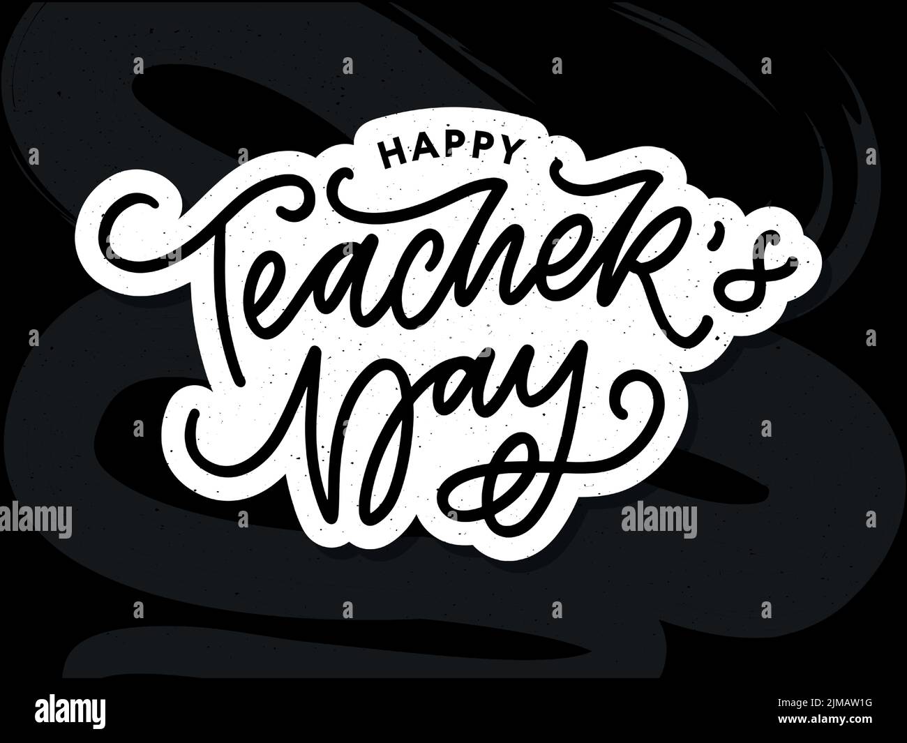 Handlettering Happy Teacher's Day. Vector illustration Great holiday gift card for the Teacher's Stock Vector