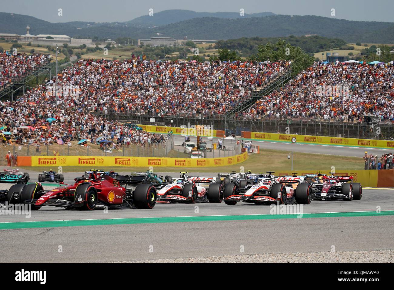 22.05.2022, Circuit de Catalunya, Barcelona, F1 Pirelli Grand Prix von Spanien 2022  , im Bild Carlos Sainz Jr. (ESP), Scuderia Ferrari, Mick Schumach Stock Photo
