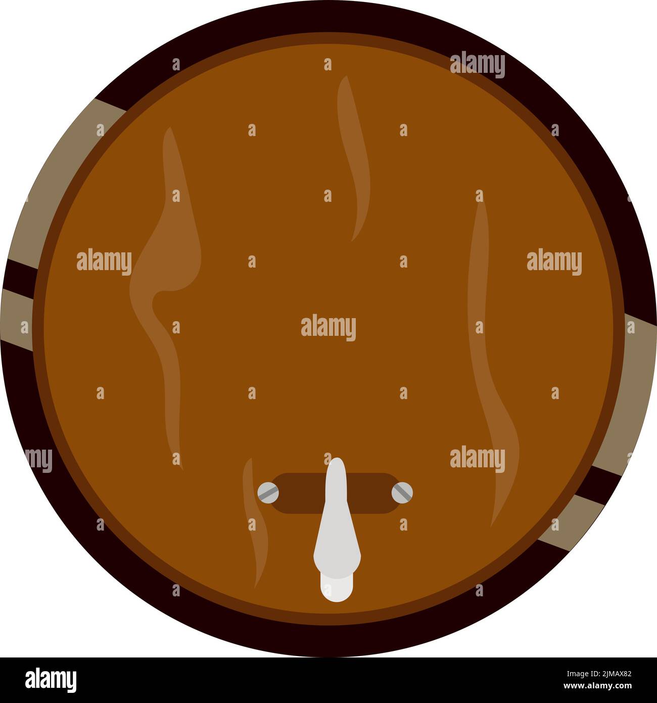 Wine barrel with tap semi flat color vector object Stock Vector