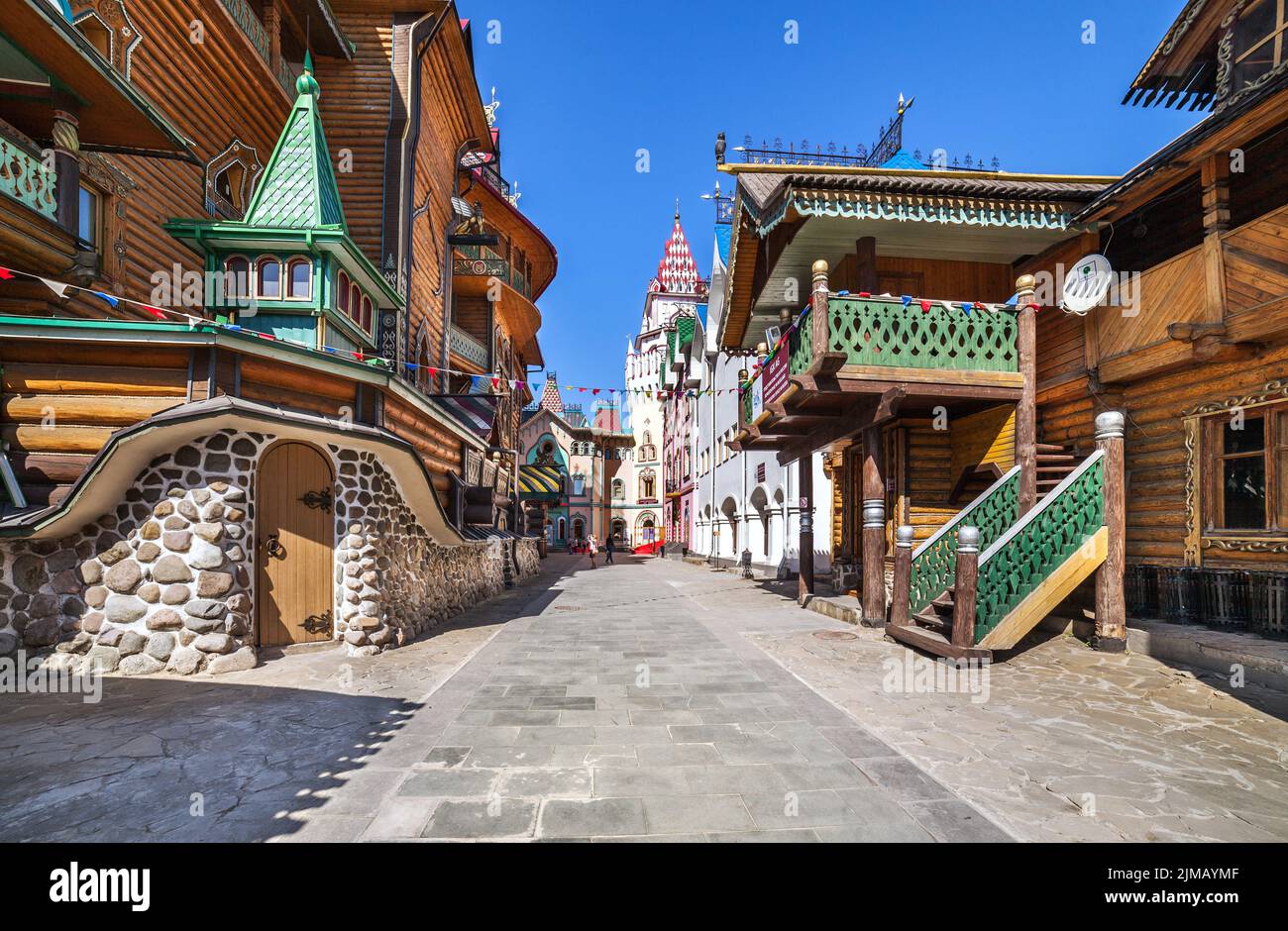The courtyard of the Kremlin in Izmailovo, Moscow, Russia. Stock Photo