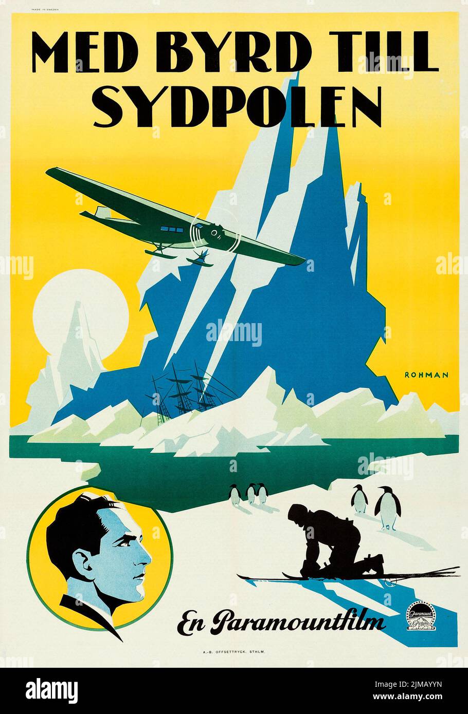 Med Byrd till Sydpolen - With Byrd at the South Pole (Paramount, 1930) Eric Rohman artwork Stock Photo