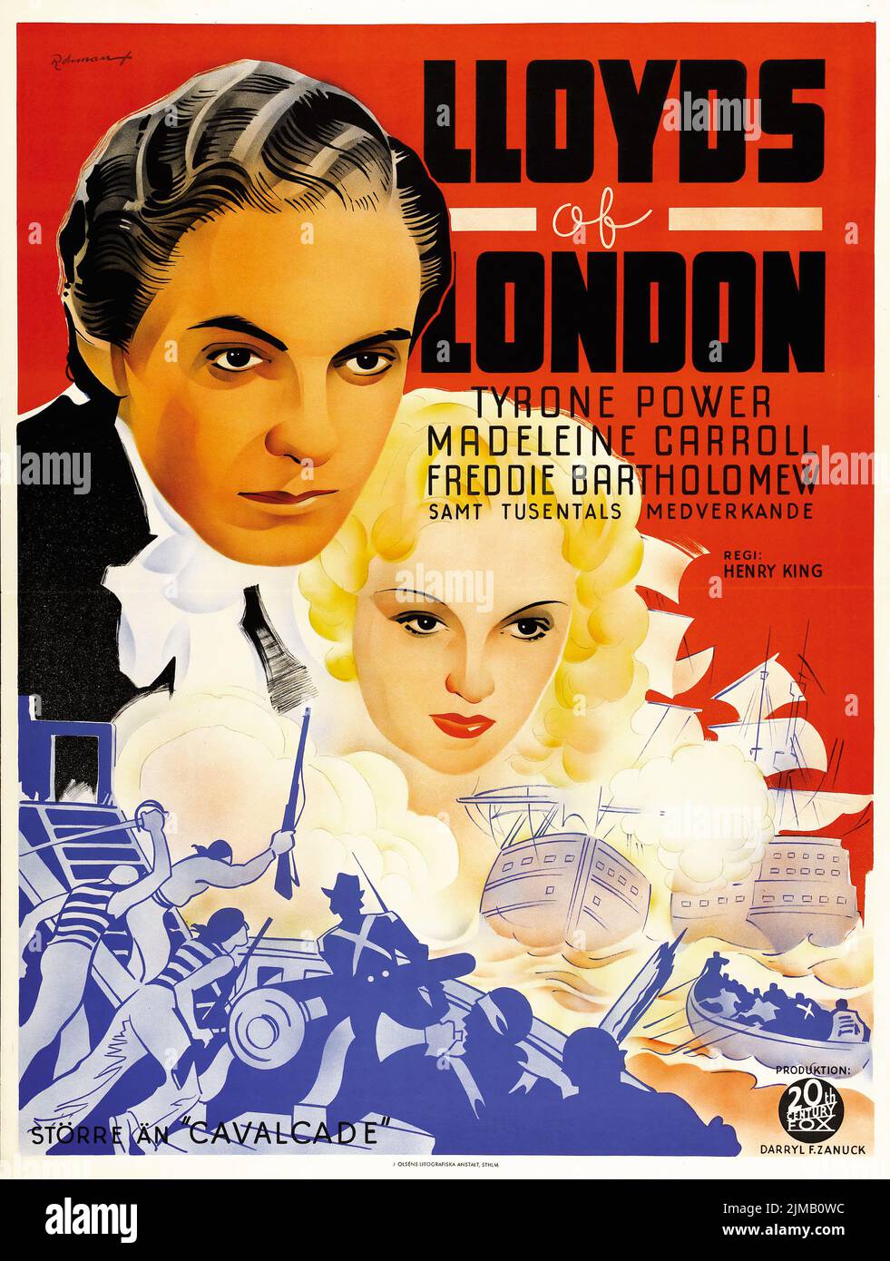 Lloyds of London (20th Century Fox, 1936). Swedish film poster. Eric ...