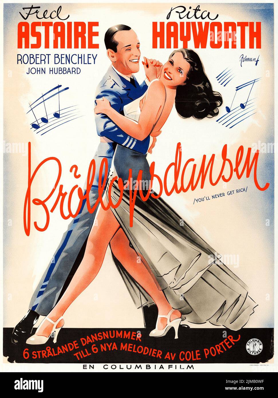 Bröllopsdansen - You'll Never Get Rich (Columbia, 1941). Swedish film poster feat Fred Astaire, Rita Hayworth. Eric Rohman Artwork Stock Photo