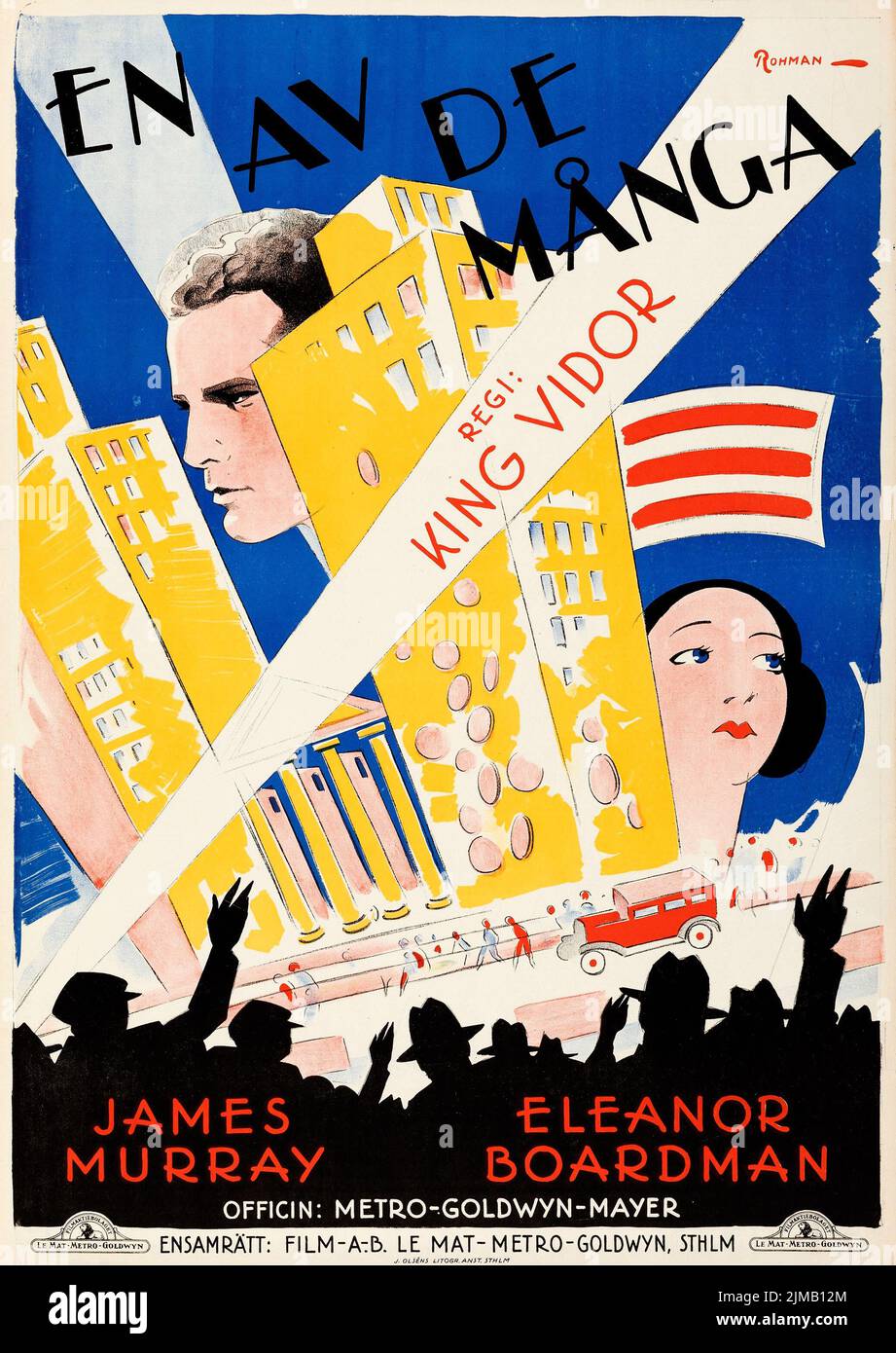 En av de många - The Crowd (MGM, 1929). Swedish movie poster. Eric ...