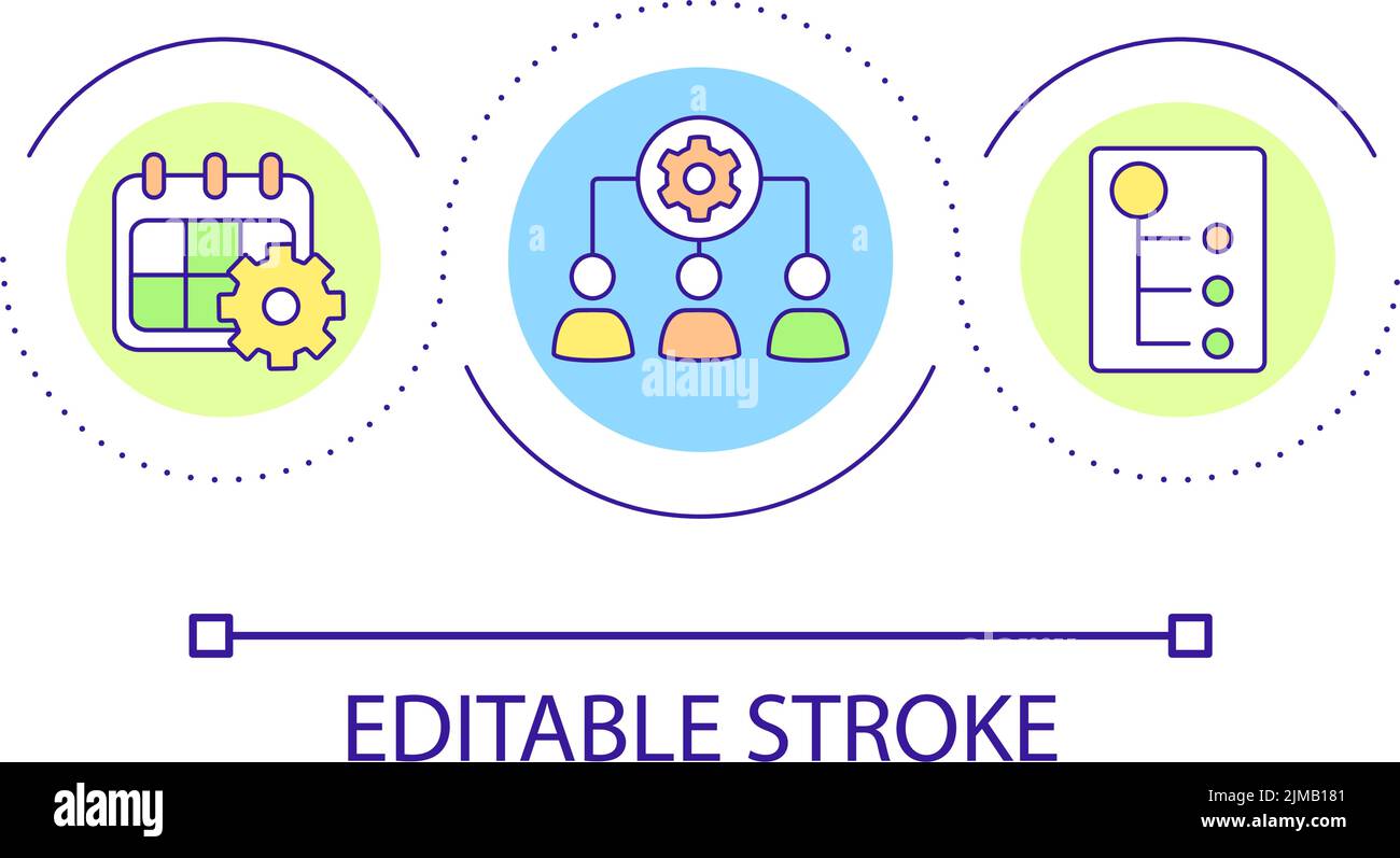 Build comfortable schedule loop concept icon Stock Vector