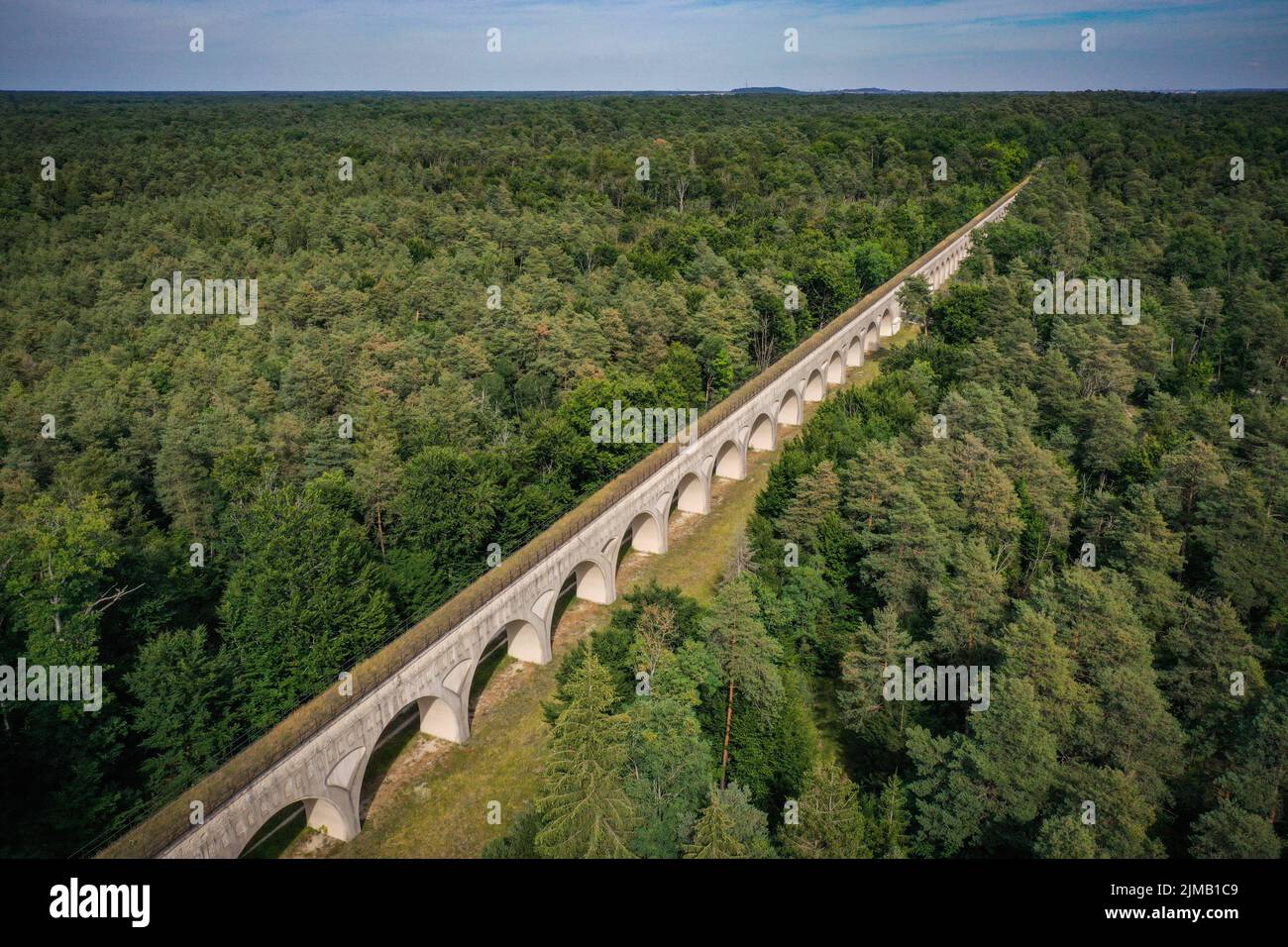 aerial view of the aqueduct of the forest of Fontainebleau in Seine et