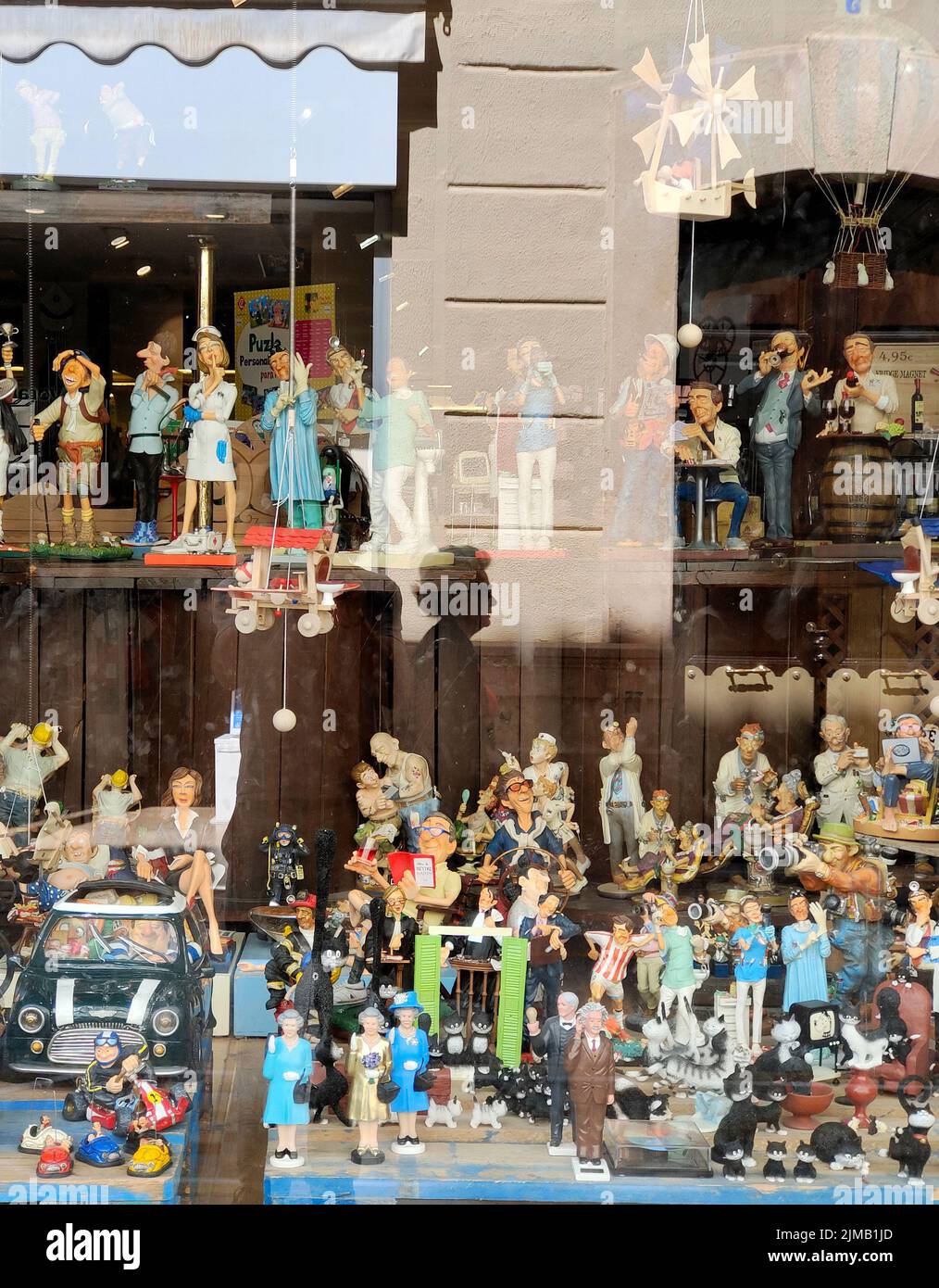 RONDA SPAIN - MAY 2022. Toy store in the shop street of Ronda in a sunny day. Stock Photo