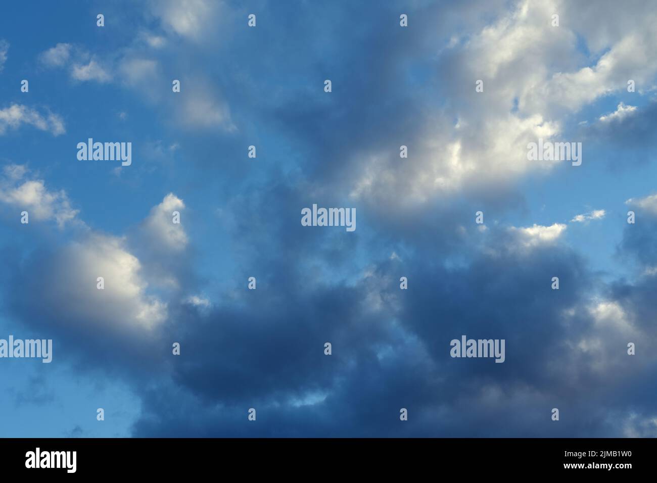 Dark blue evening sky with clouds. Blue hour. Heavenly natural ...