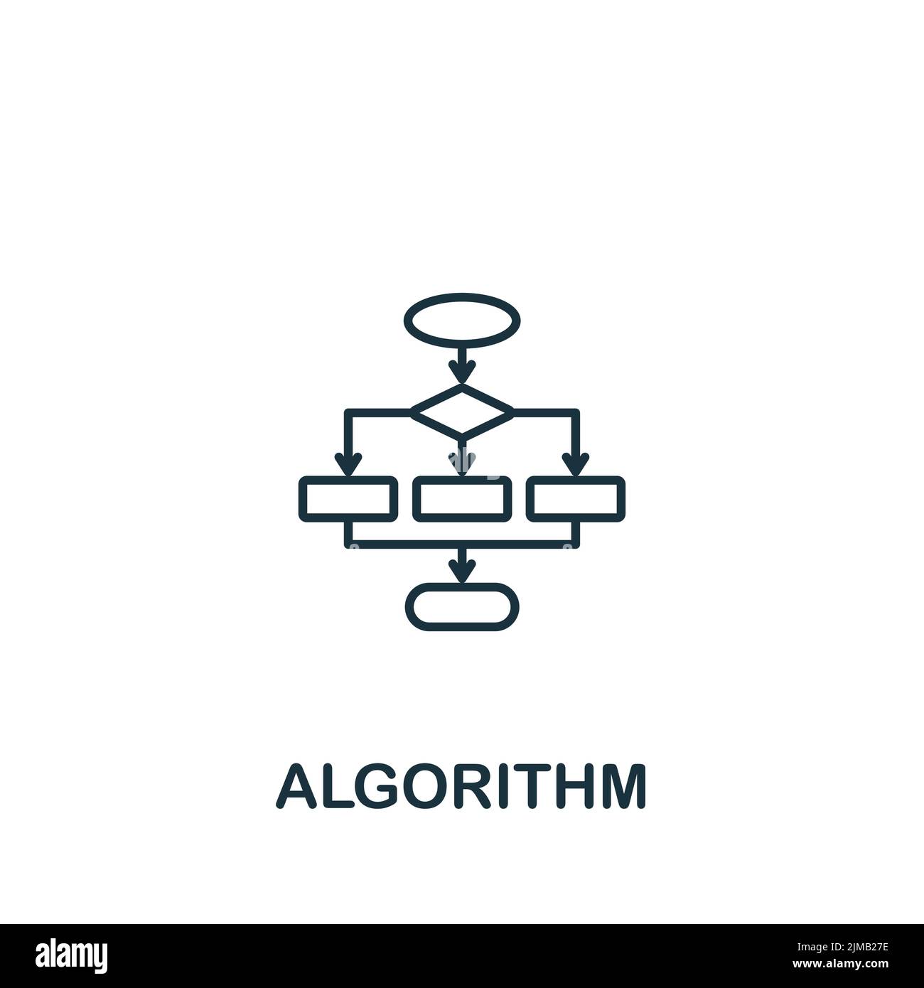 Algorithm icon. Monochrome simple Artificial Intelligence icon for ...