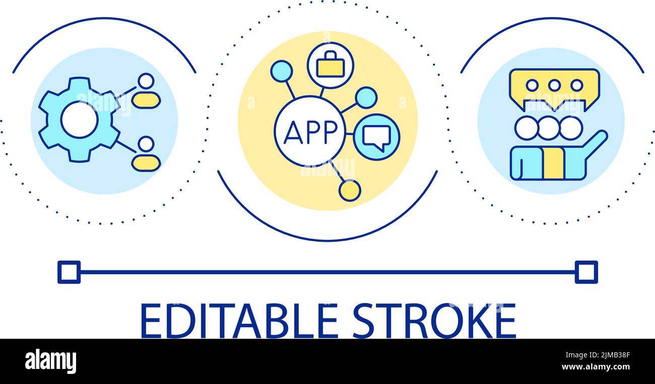 Customer engagement platform loop concept icon Stock Vector