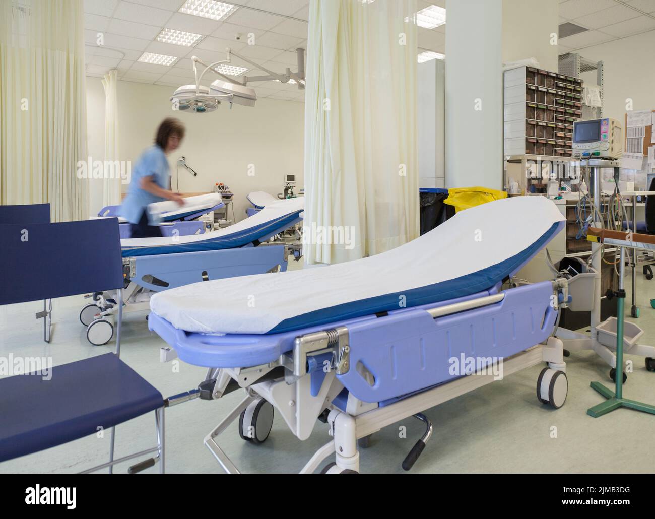 Hospital Emergency Room Beds Stock Photo