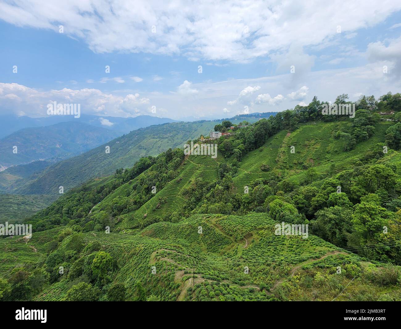 Aerial shot forested hills hi-res stock photography and images - Alamy