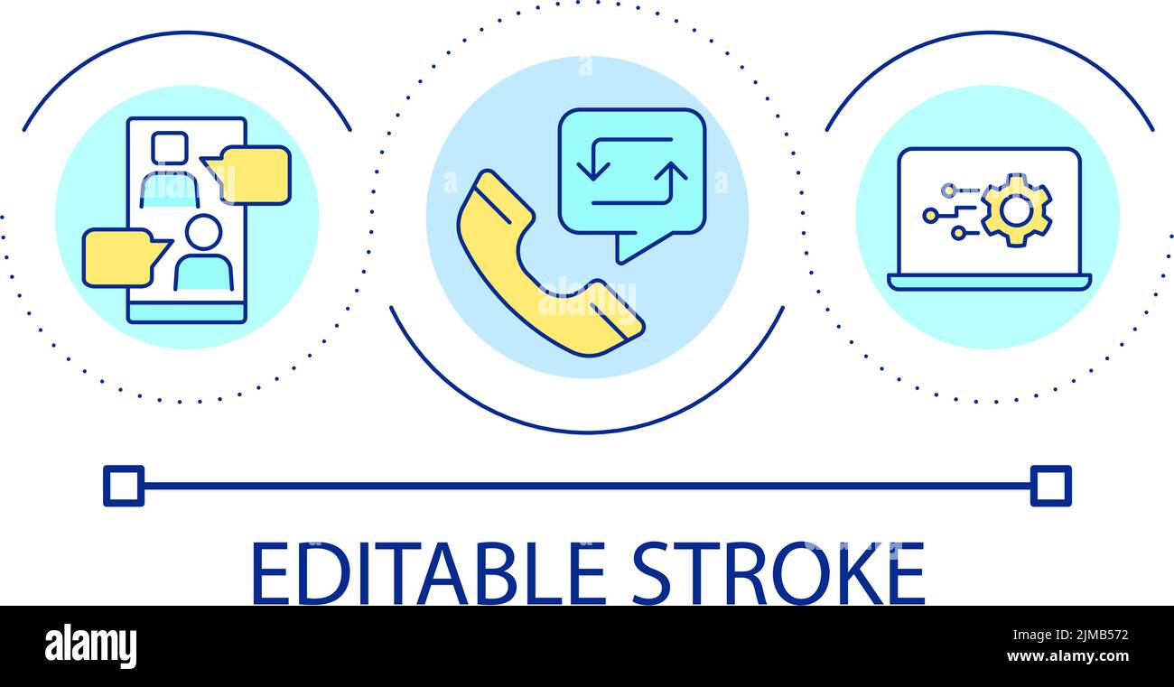 Automated customer support loop concept icon Stock Vector