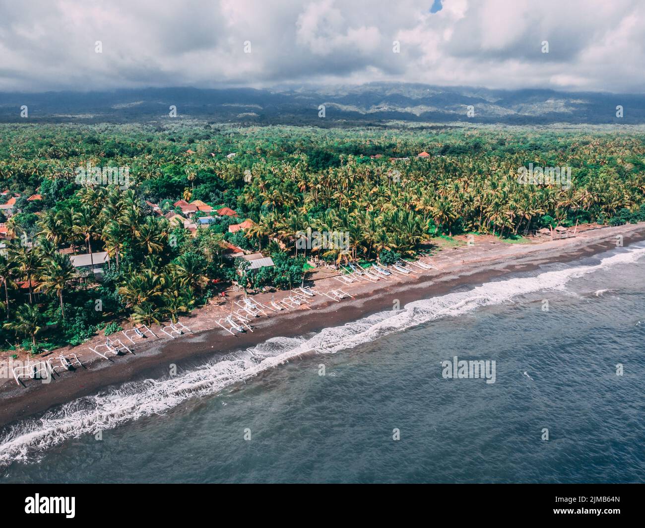 Aerial view palm trees sea hi-res stock photography and images - Alamy