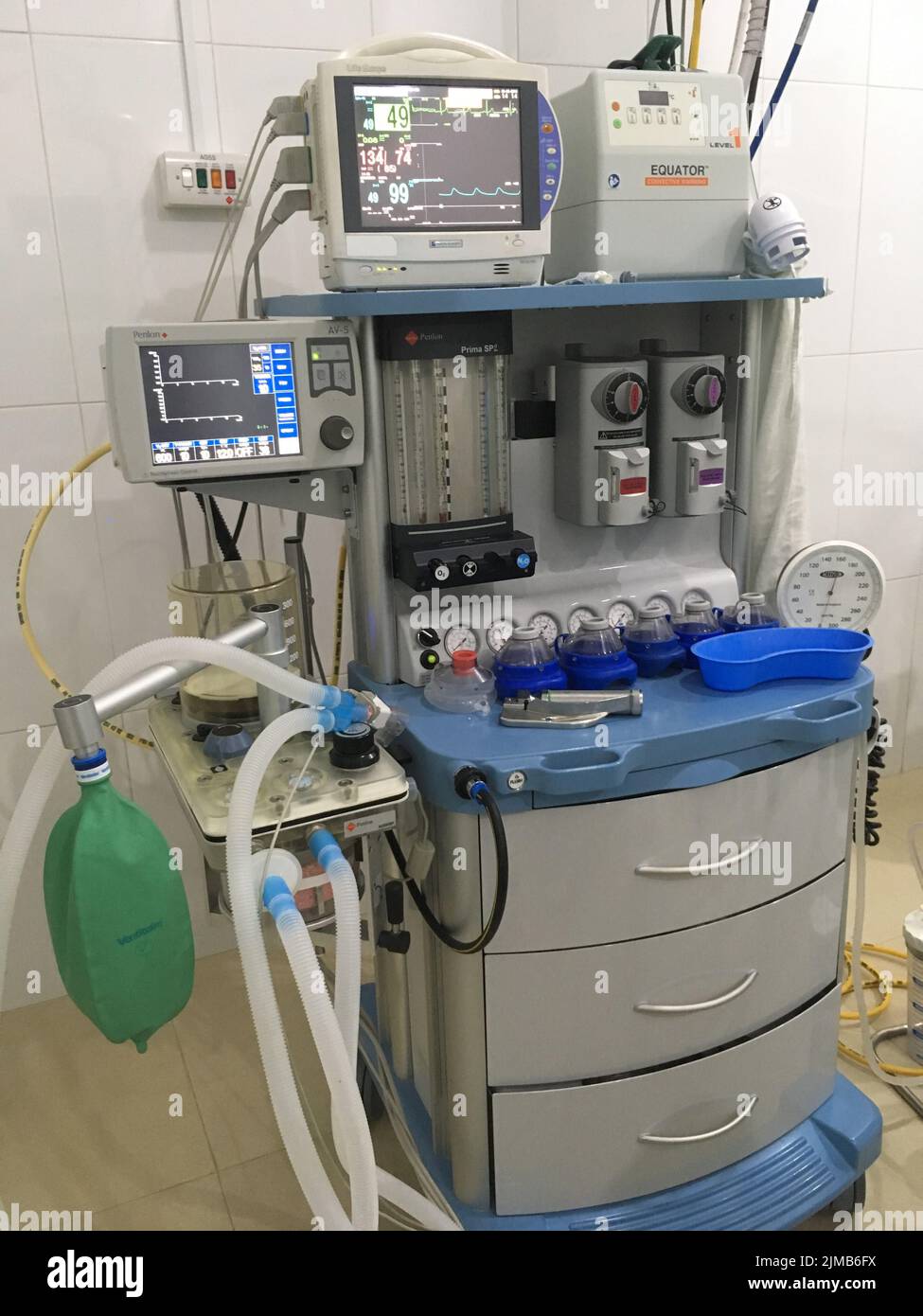Anesthesia machine in the operation theater room In a hospital Stock