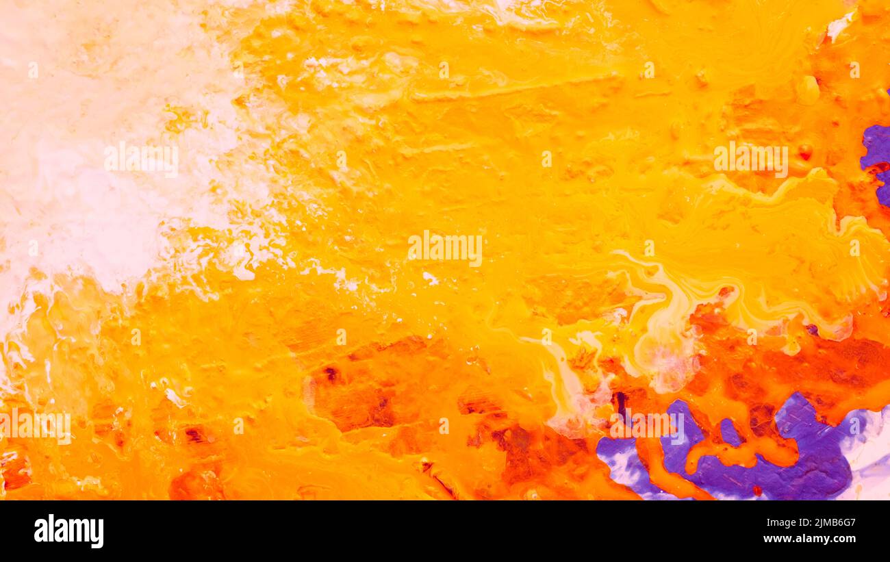 abstract yellow orange paint background sun splash Stock Photo - Alamy