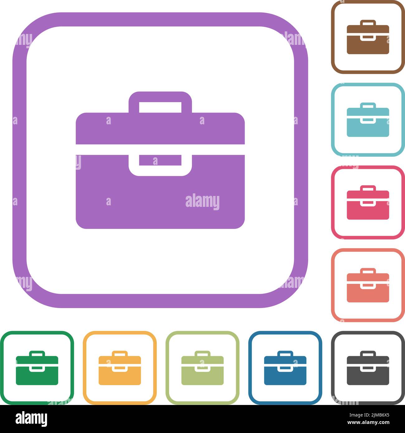 Toolbox solid simple icons in color rounded square frames on white ...