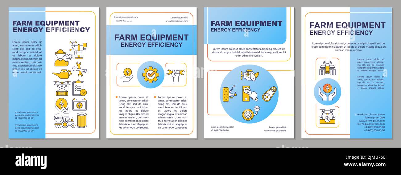Farm equipment energy efficiency blue brochure template Stock Vector Image & Art Alamy