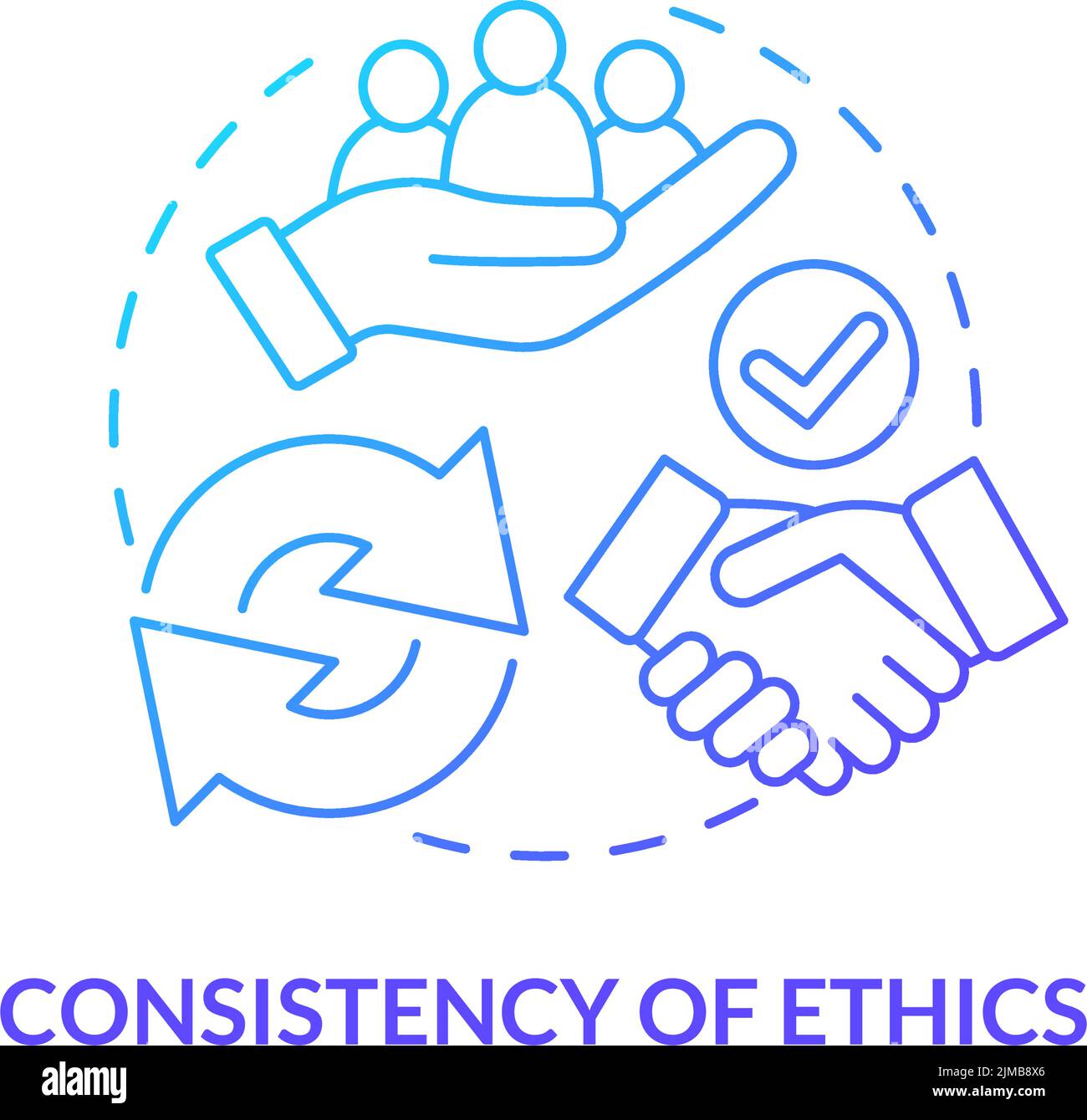 Consistency of ethics blue gradient concept icon Stock Vector