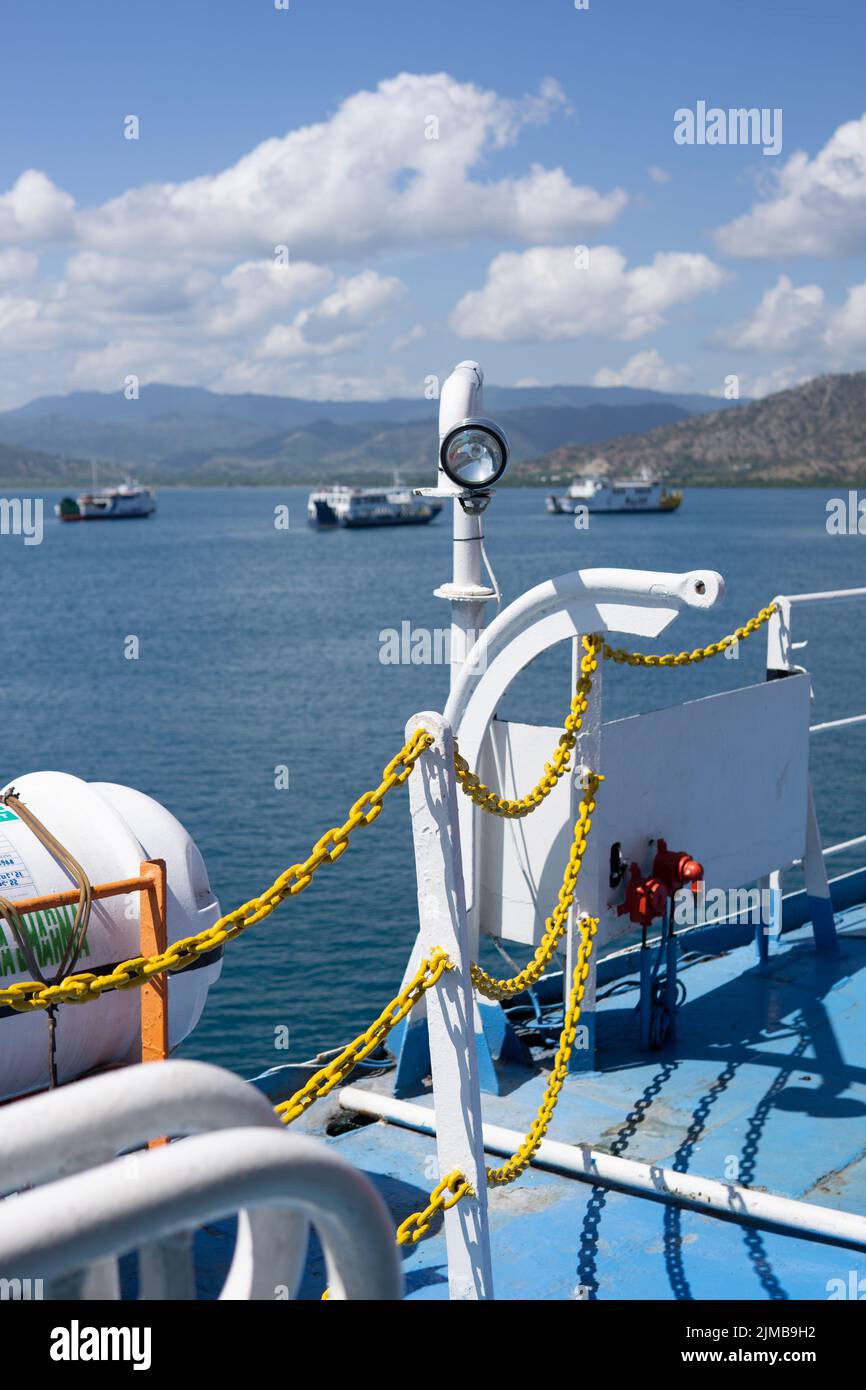 Poto Tano, West Sumbawa, Indonesia - July 9, 2022: ASDP ferry ships ...