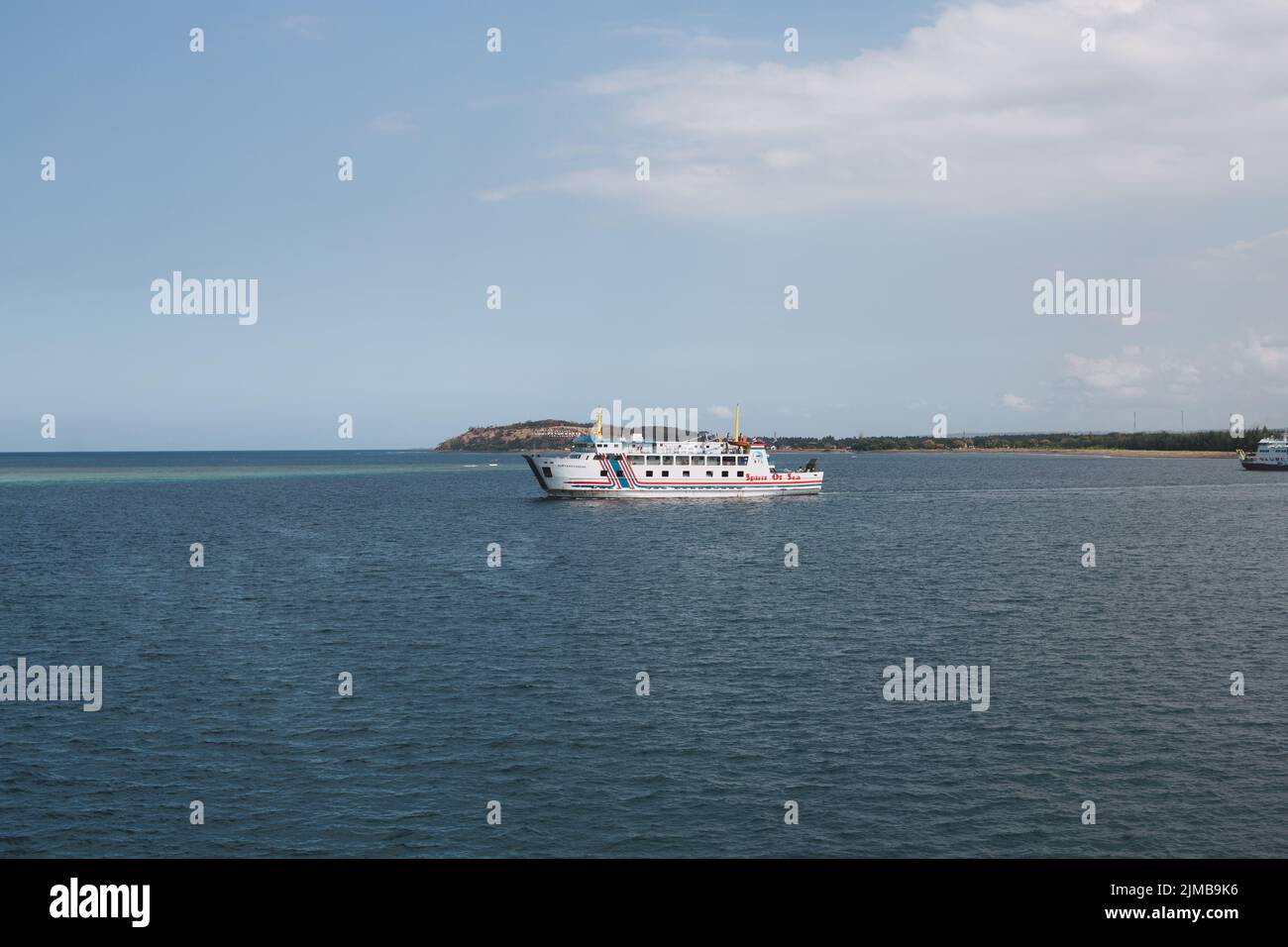 Kayangan, North Lombok, Indonesia - July 9, 2022: ASDP ferry ships that ...