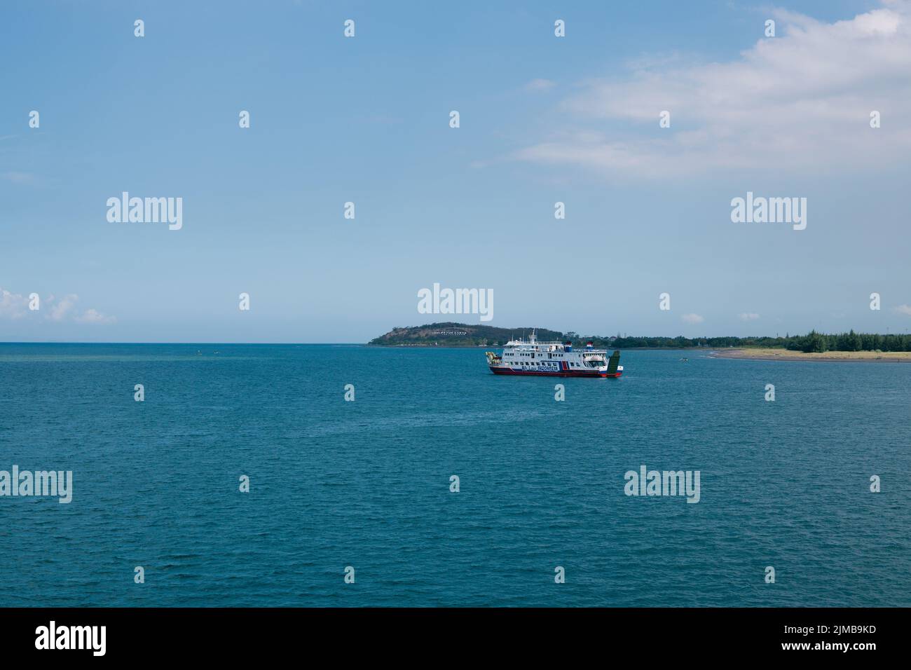 Kayangan, North Lombok, Indonesia - July 9, 2022: ASDP ferry ships that ...