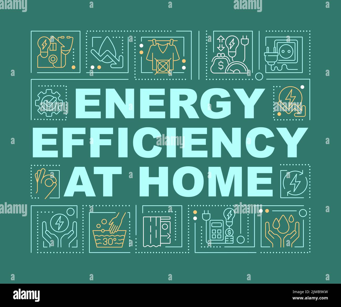 Energy efficiency at home word concepts dark green banner Stock Vector ...