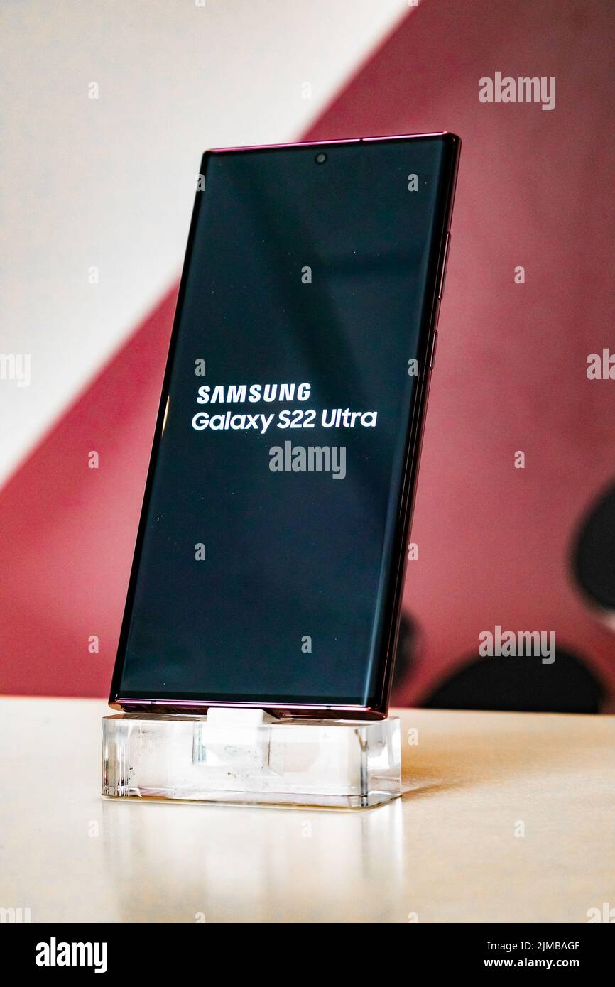 The Samsung smart phones on display in Cape Town, South Africa Stock