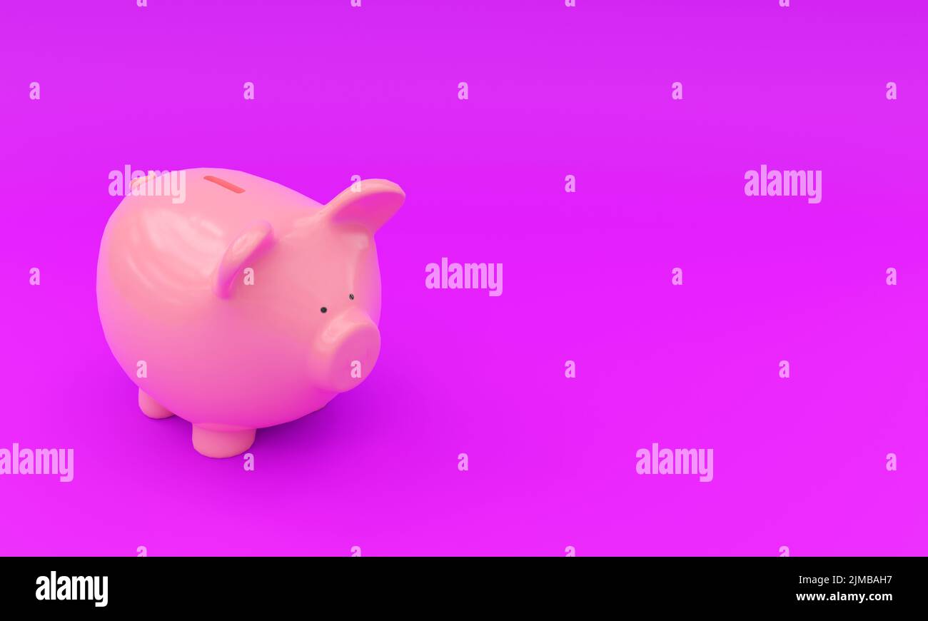 A 3d render of a piggy bank on a hot pink background Stock Photo - Alamy