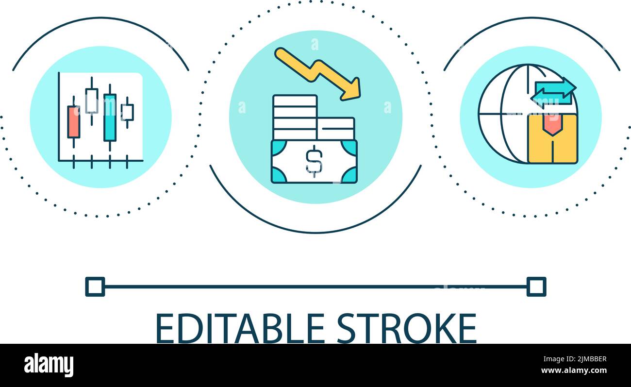 Reducing costs of logistic service loop concept icon Stock Vector